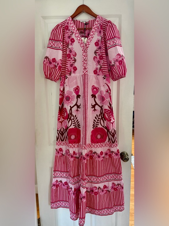 CELINA MOON Dresses & Skirts - NWT CELINA MOON Pink Floral Maxi Dress, size XS- missing belt